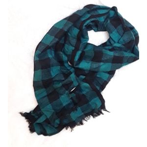 Goddess Black and Green Buffalo Plain Scarf